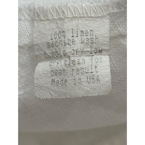 Christopher Calvin White Linen Asymmetrical Hem Top Womens Size M - Picture 8 of 8